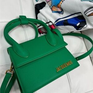 Jacquemus Green Bag with Top Handle and Detachable Strap